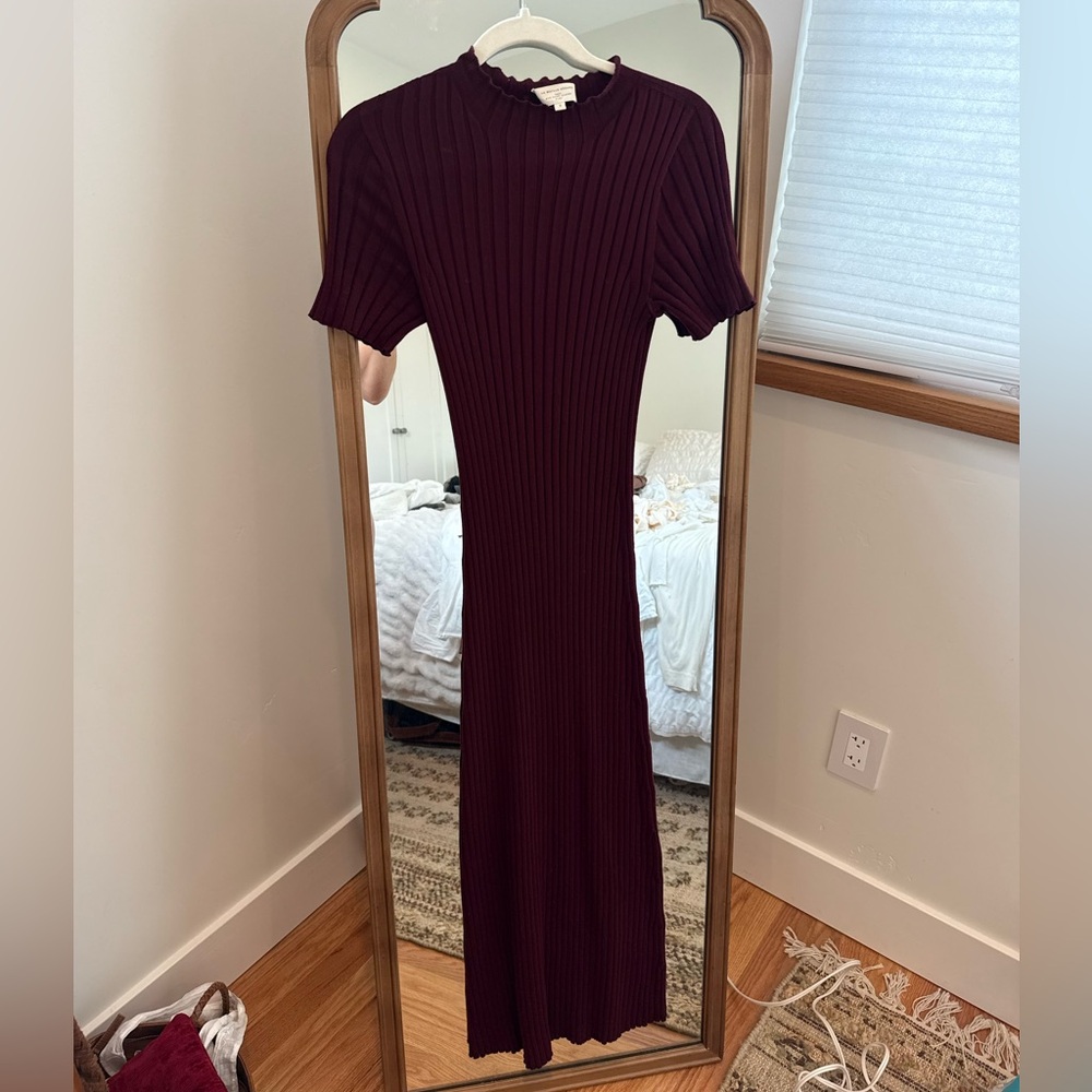 Sezane Burgundy Ribbed Dress - Picture 4 of 4